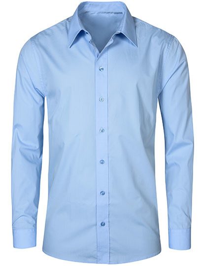 Men´s Poplin Shirt Long Sleeve – Promodoro in Light Blue