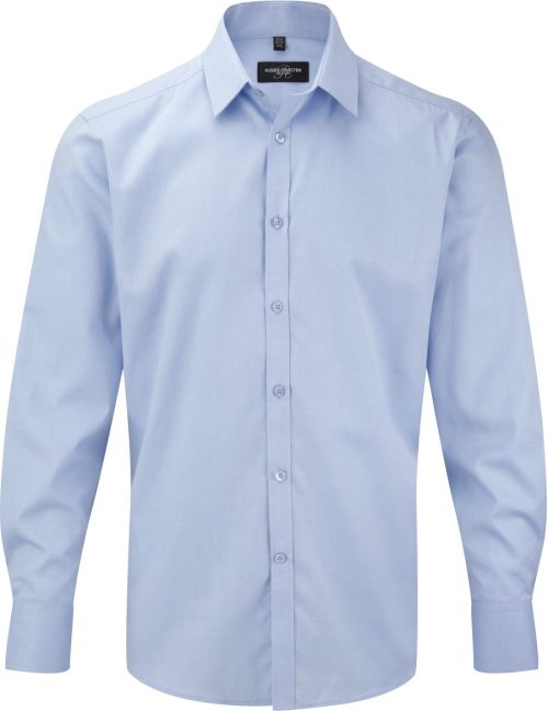 Men's Long Sleeve Herringbone Shirt R-962M-0 – Russell in Light Blue