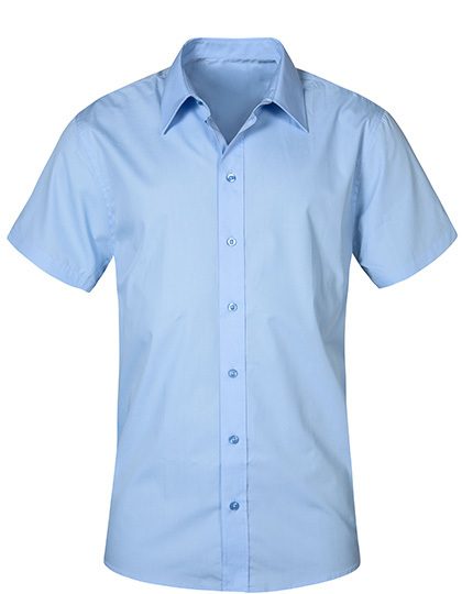 Men´s Poplin Shirt Short Sleeve – Promodoro in Light Blue