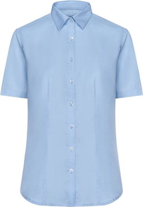Micro-Twill Bluse kurzarm JN 683 – Daiber in Light Blue