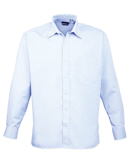 Men´s Poplin Long Sleeve Shirt – Premier Workwear in Light Blue (Ca. Pantone 2717C)