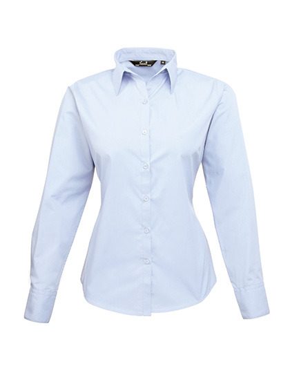 Women´s Poplin Long Sleeve Blouse – Premier Workwear in Light Blue (Ca. Pantone 2717C)