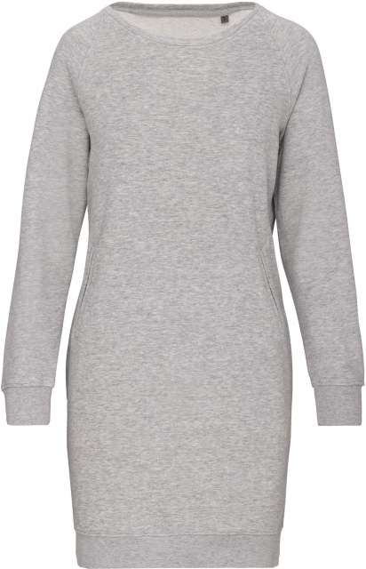Organic Fleece Lounge Dress – Kariban in Light Grey Heather
