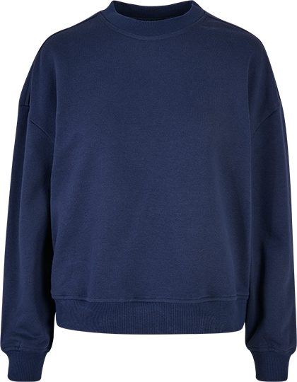 Ladies Oversized Crewneck Sweatshirt – Build Your Brand in Light Navy
