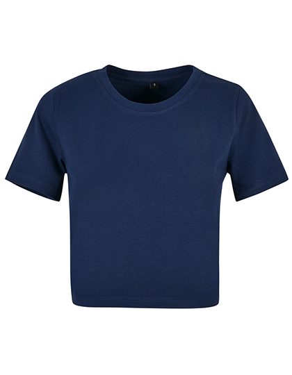 Schweres Damen Crop Top BY 042 – Build your Brand in Light Navy