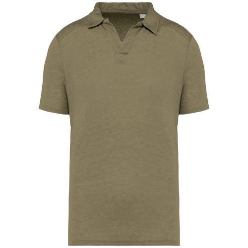Herren-Polohemd aus Leinen NS220 – Spasso in Light Olive Green