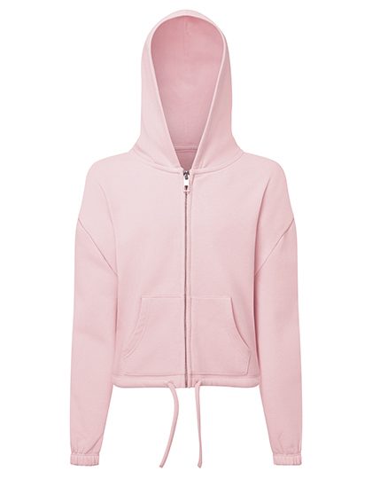 Kids Recycled Cropped Oversize Full-Zip Hoodie – TriDri® in Light Pink