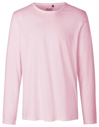 Herren T-Shirt langarm O 61050 – Neutral in Light Pink
