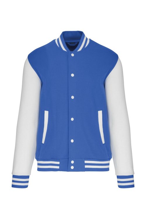 Unisex College Jacke "Teddy" K 497 – Kariban in Light Royal Blue / White