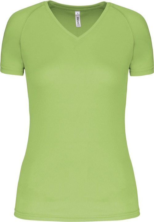 Damen V-Ausschnitt Sport Shirt PA 477 – Kariban ProAct in Lime