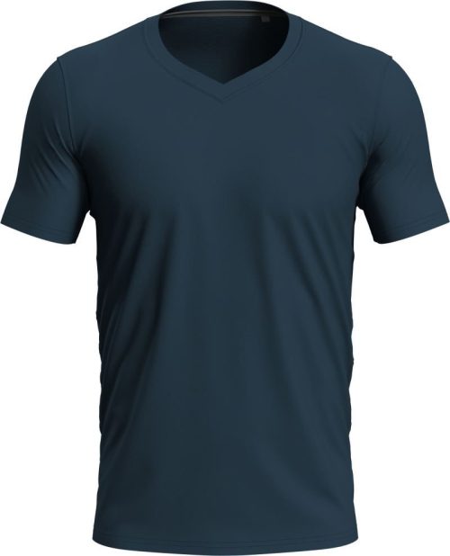 Herren V-Ausschnitt T-Shirt Stretch-T V-neck – Stedman in Marina Blue