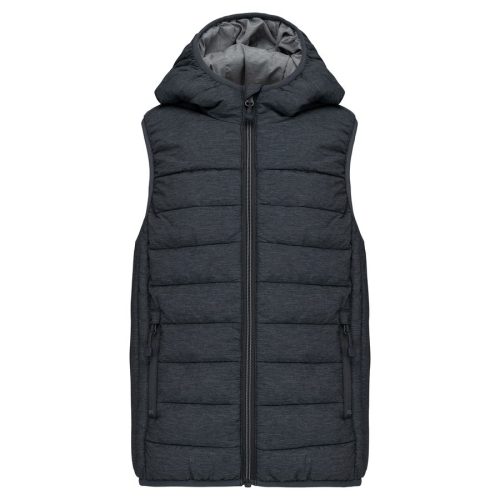 Kid's Hooded Bodywarmer – Proact in Marl Dark Grey