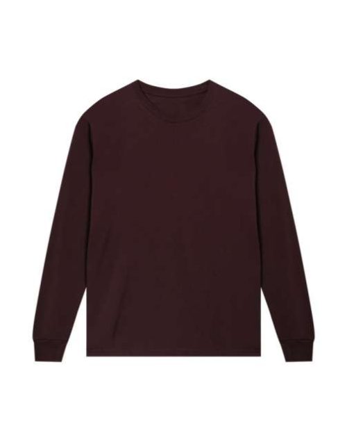 Mens Regular Long Sleeve Tee – True Blanks in Maroon