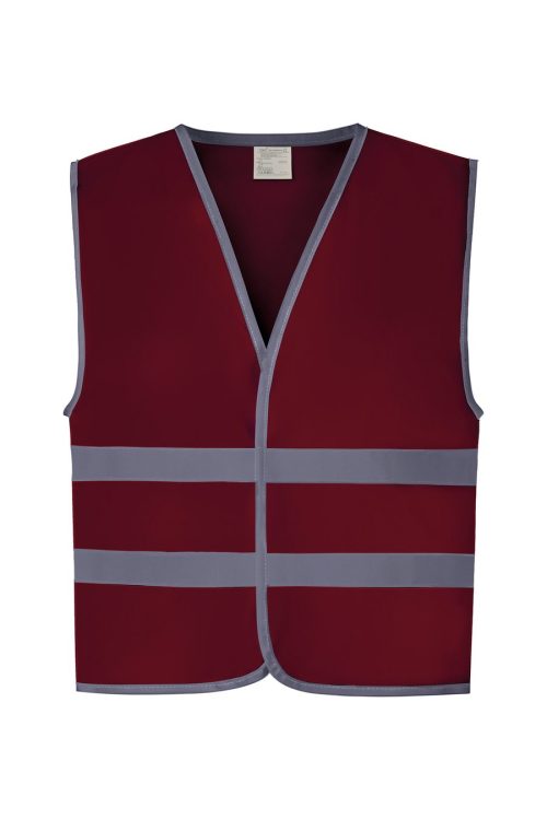 YOKO Kinderweste mit Reflexleiste in Warnfarbe HVW102CH – Yoko in Maroon
