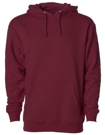 Men´s Heavyweight Hooded Pullover – Independent in Maroon