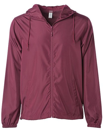 Unisex Lightweight Windbreaker Jacket – Independent in Maroon/Maroon/Maroon
