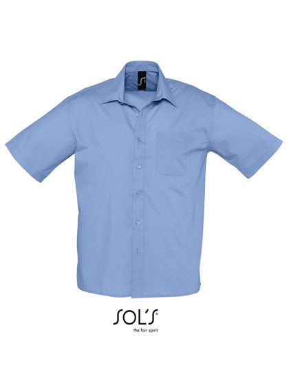 Popeline-Shirt Bristol Short Sleeve – SOL´S in Middle Blue