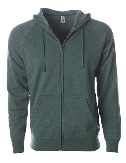 Unisex Midweight Special Blend Raglan Zip Hood – Independent in Moss