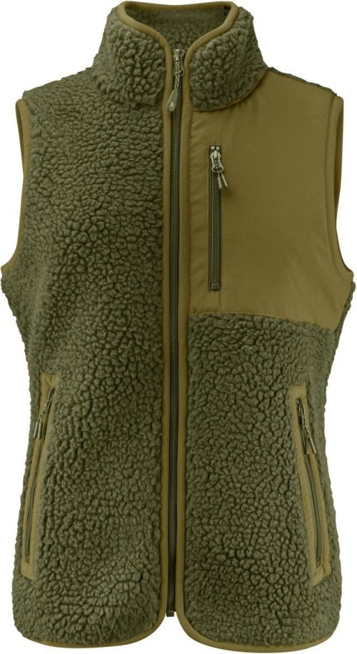 Damen Sherpa Fleece Weste "Two-Tone" Kingsley Fleece Vest Women – James Harvest in Moss Green