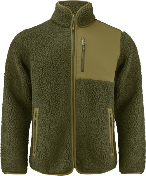 Herren Sherpa Fleece Jacke "Two-Tone" Kingsley Fleece Men – James Harvest in Moss Green