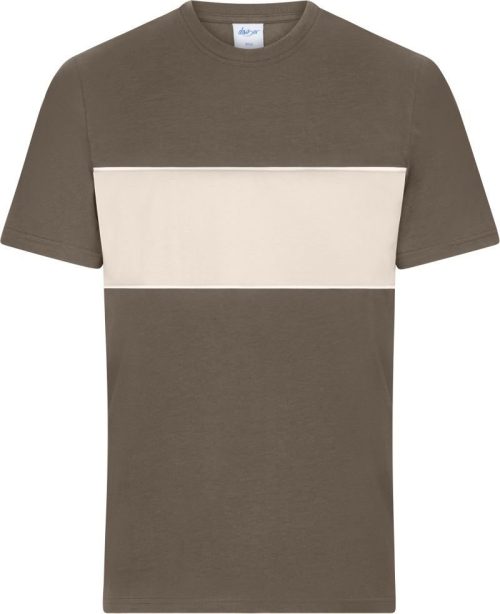 Bio T-Shirt "Colour-Block" 8049 – Daiber in Muddy Brown/Sandstone