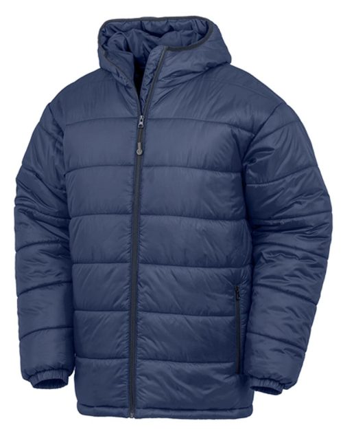 Recycled Hooded Padded Parka – Result Recycled in Navy