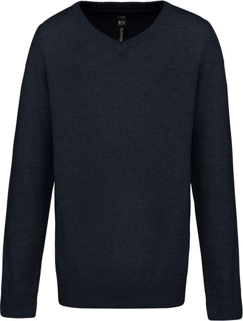 Kids' V-Neck Jumper – Kariban in Navy