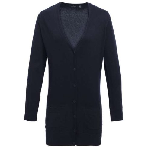 Women's Long Length Knitted Cardigan – Premier in Navy