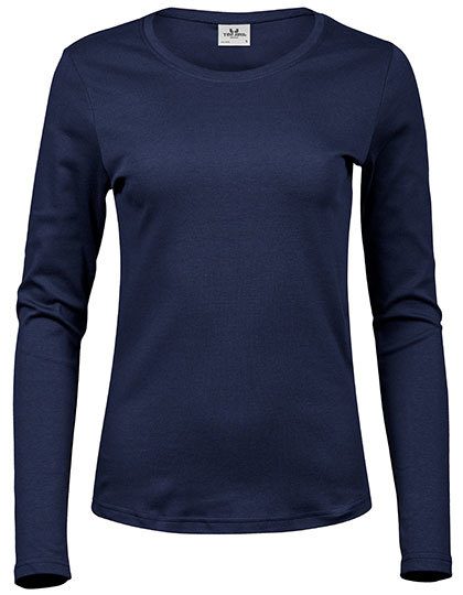 Women´s Long Sleeve Interlock Tee – Tee Jays in Navy