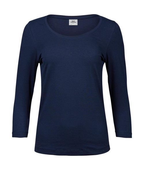 Women´s Stretch 3/4 Sleeve Tee – Tee Jays in Navy