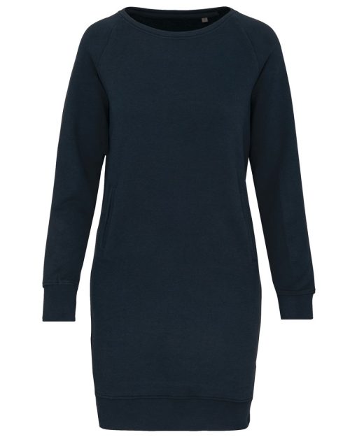 Bio-Loungekleid aus Fleece K493 – Kariban in Navy
