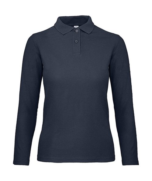 ID.001 Ladies' long-sleeved polo shirt PWI13 – B&C in Navy