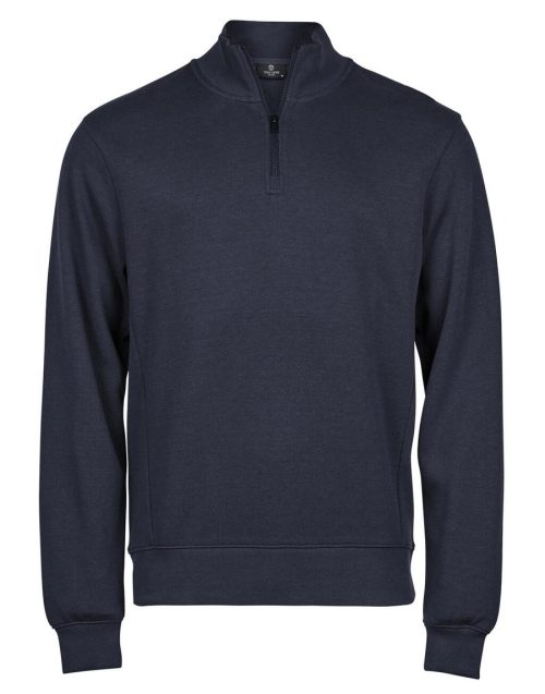 Ribbed Interlock Half Zip – Tee Jays in Navy