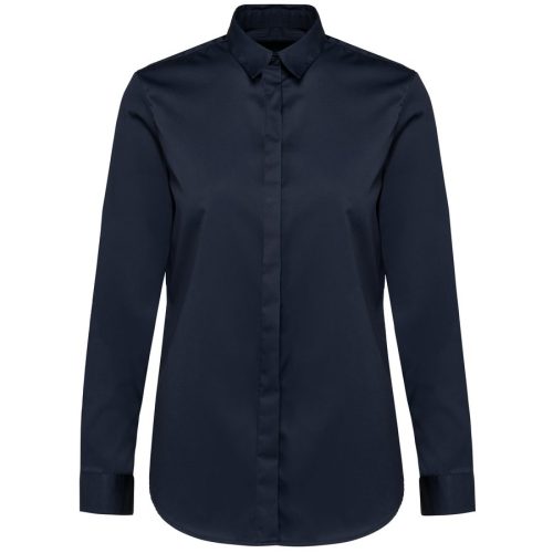 Ladies' Long-Sleeved Twill Shirt – Kariban Premium in Navy