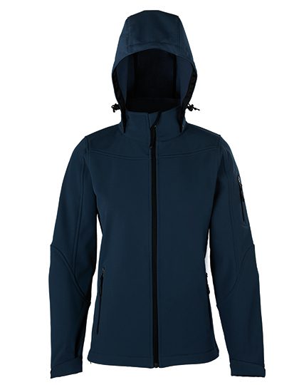 Women´s Hooded Soft-Shell Jacket – HRM in Navy