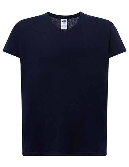 Ladies´ Curves T-Shirt V-Neck – JHK in Navy