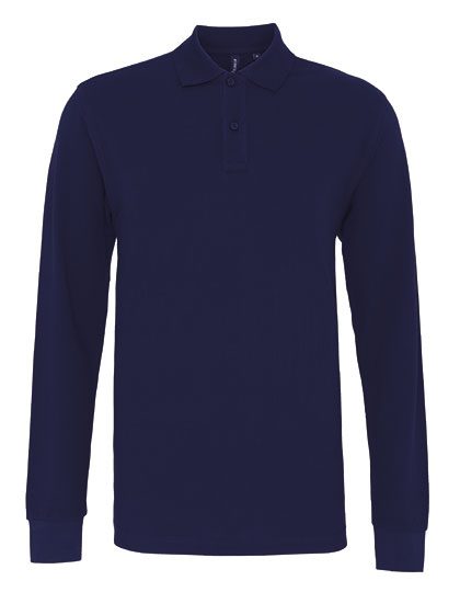 Men´s Classic Fit Long Sleeved Polo – Asquith & Fox in Navy