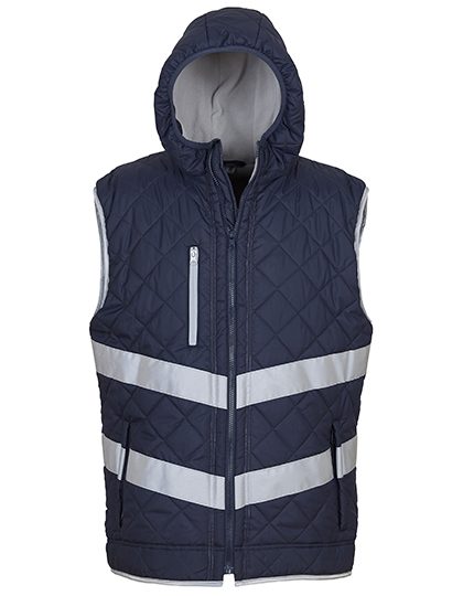 Hi-Vis Kensington Hooded Gilet – YOKO in Navy