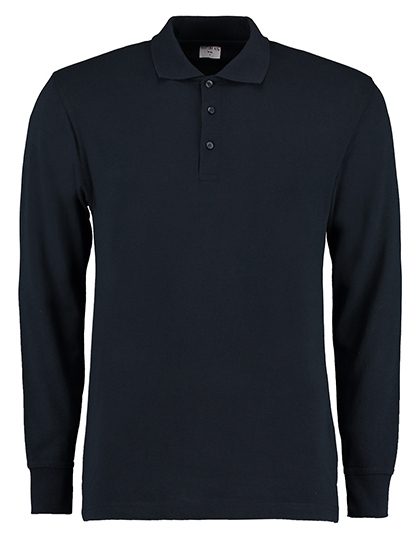 Men´s Classic Fit Long Sleeve Polo Shirt – Kustom Kit in Navy