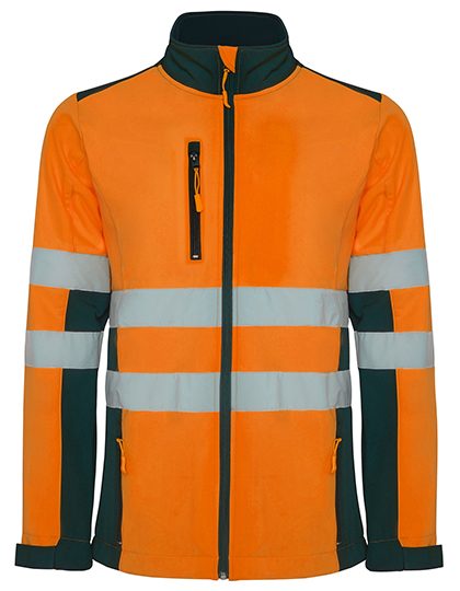 Antares Soft Shell Jacket – Roly Workwear in Navy Blue 55/Fluor Orange 223