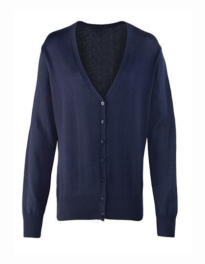 Women´s Button Through Knitted Cardigan – Premier Workwear in Navy (Ca. Pantone 2378C)