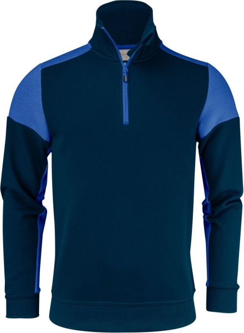 Sweater mit 1/4 Zip Prime Halfzip Sweater – Printer in Navy/Cobalt