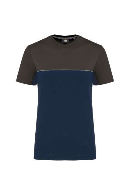 Unisex Short Sleeve Two-Tone T-Shirt – Designed To Work in Navy/Dark Grey
