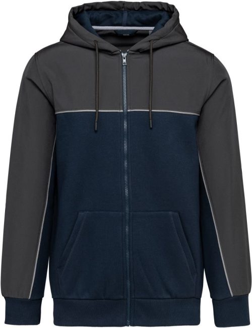 Workwear Kapuzen Sweatjacke WK 410 – WK in Navy/Dark Grey
