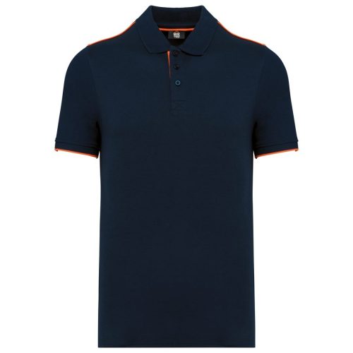 Herren Workwear Piqué Polo "Day-to-Day" WK 270 – WK in Navy / Fluorescent Orange
