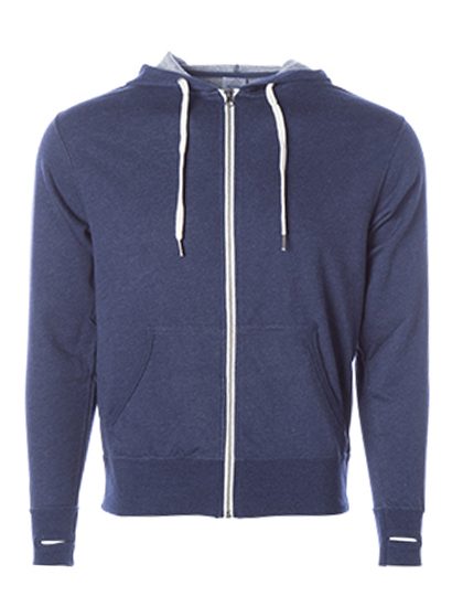 Unisex Midweight French Terry Zip Hood – Independent in Navy Heather