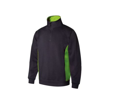 Two-Tone Half-Zip Sweatshirt 105704 – Velilla in Navy/Lime