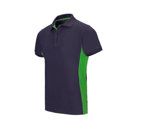 Two-Tone Short Sleeve Polo Shirt 105504 – Velilla in Navy/Lime