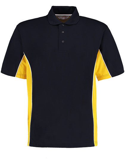 Classic Fit Track Polo – Kustom Kit in Navy/Mid Yellow/White