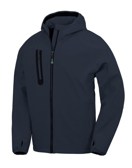 3-Layer Recycled Printable Hooded Casual Softshell Jacket – Result Recycled in Navy/Navy